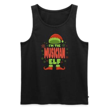Musiker Weihnachtself - Männer Premium Bio Tank Top - Schwarz - Vorne - Michal (187cm)