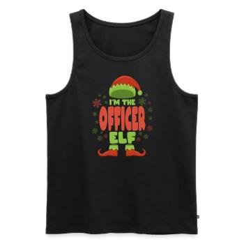 Offizier Weihnachtself - Männer Premium Bio Tank Top - Schwarz - Vorne - AI Model Male 178 light (178cm)