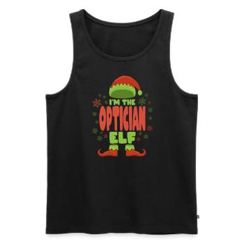Optician Christmas Elf - Men's Premium Organic Tank Top - black - Front - AI Model Male 178 light (178cm)