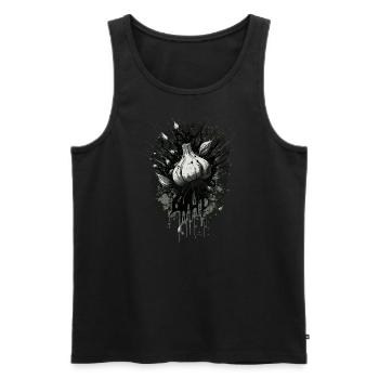 Garlic - Men's Premium Organic Tank Top - black - Front - AI Model Male 178 light (178cm)