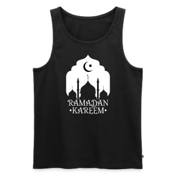 Ramadan Kareem White - Männer Premium Bio Tank Top - Schwarz - Vorne - AI Model Male 178 light (178cm)
