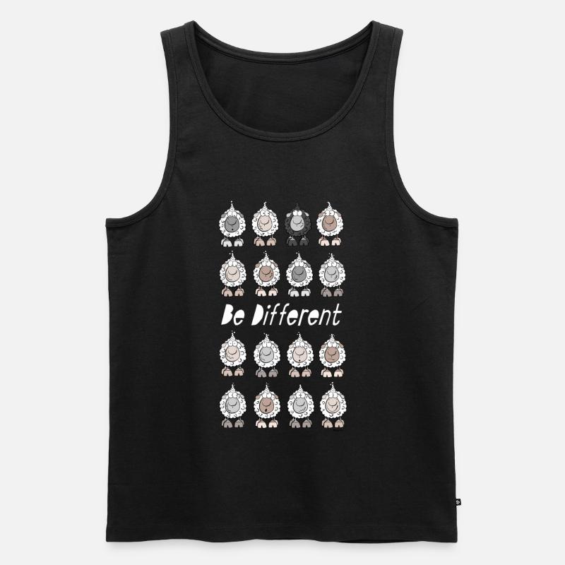 Be Different Schafe - Männer Premium Bio Tank Top - Schwarz