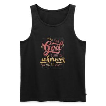 Your God Is With You - Männer Premium Bio Tank Top - Schwarz - Vorne - Michal (187cm)
