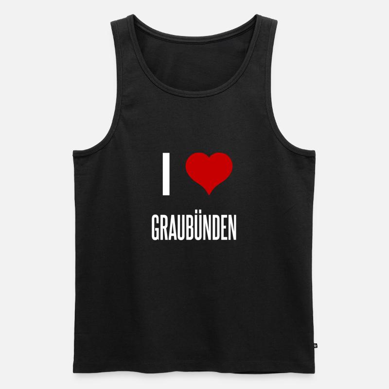 I Love Graubünden - Männer Premium Bio Tank Top - Schwarz