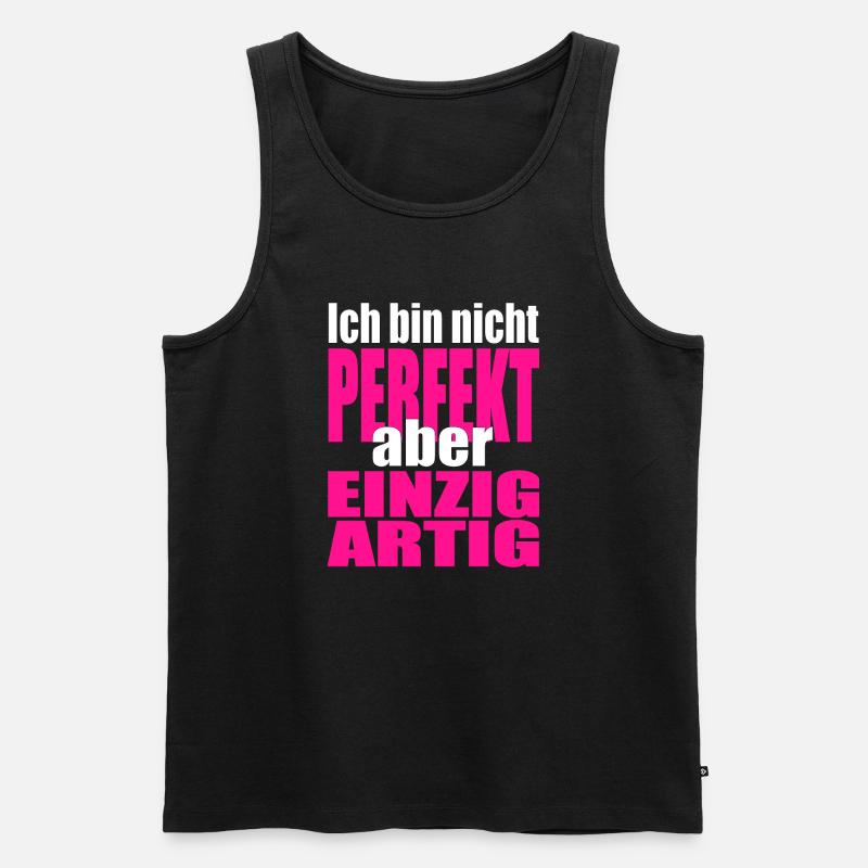 Nicht perfekt, einzigartig in Pink - Männer Premium Bio Tank Top - Schwarz