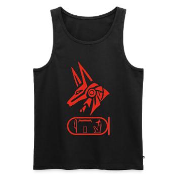 Dieu Anubis (rouge) - Débardeur bio Premium Homme - noir - Devant - AI Model Male 178 light (178cm)