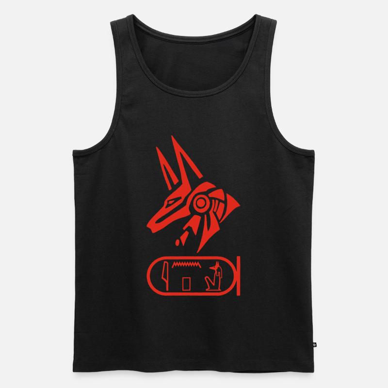 Gott Anubis (rot) - Männer Premium Bio Tank Top - Schwarz