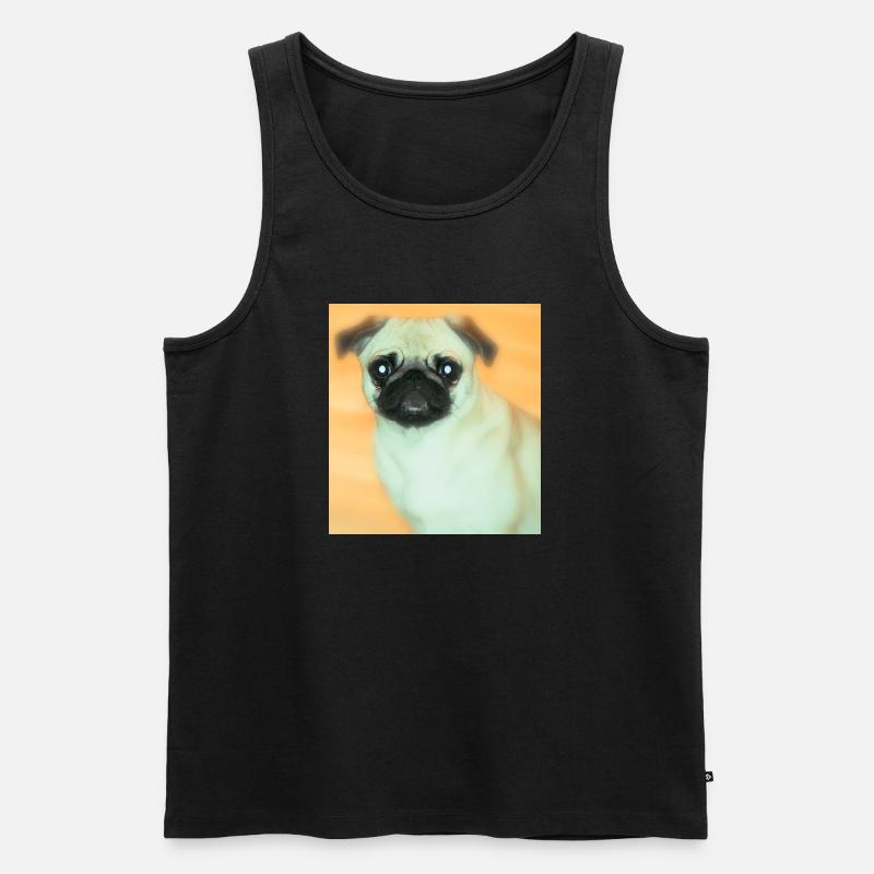 Niedlicher Mops mit Ausdrucksvollblick - Männer Premium Bio Tank Top - Schwarz