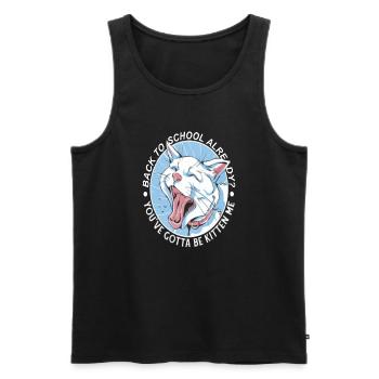 Logo du Cercle de Chiens de l’École - Débardeur bio Premium Homme - noir - Devant - AI Model Male 178 light (178cm)