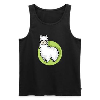 Alpaka Symbol Tier süß Schaf cartoon comic icon - Männer Premium Bio Tank Top - Schwarz - Vorne - Michal (187cm)