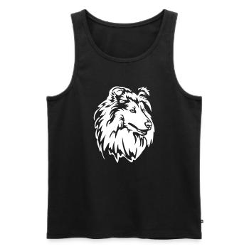 Collie Head "Black Edition" - Men's Premium Organic Tank Top - black - Front - Michal (187cm)