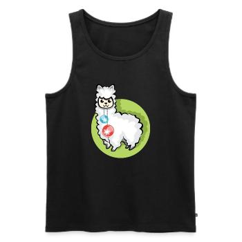 alpaca xmas balls christmas lama symbol Alpaka - Männer Premium Bio Tank Top - Schwarz - Vorne - AI Model Male 178 light (178cm)