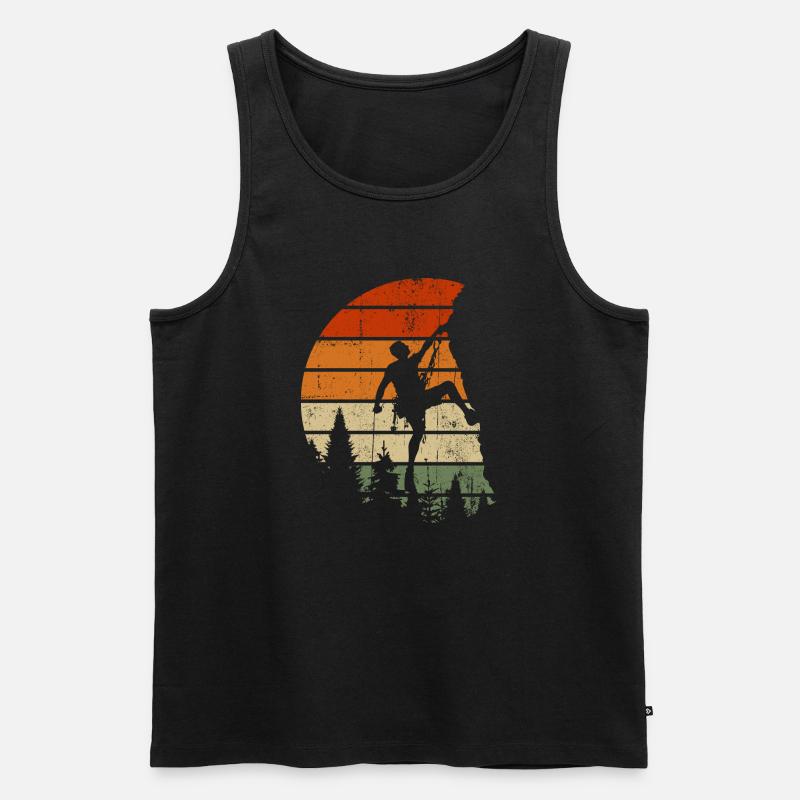 Sunset Summit Climber - Männer Premium Bio Tank Top - Schwarz