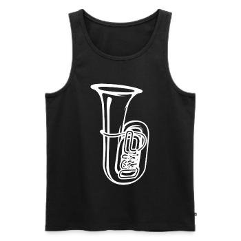 Tuba Skizze - Männer Premium Bio Tank Top - Schwarz - Vorne - Michal (187cm)