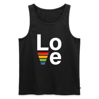 Chemise LGBT Regenbogen love blanc - Débardeur bio Premium Homme - noir - Devant - Michal (187cm)