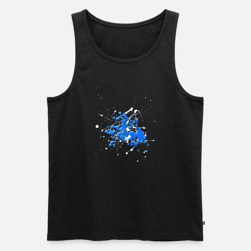 Whiteblue.Splash - Männer Premium Bio Tank Top - Schwarz