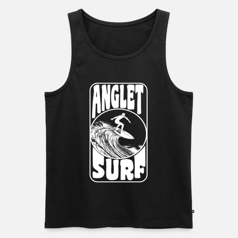 ANGLET - Männer Premium Bio Tank Top - Schwarz