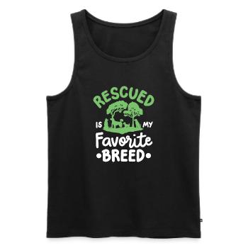 Hunderettung Hundeliebhaber - Männer Premium Bio Tank Top - Schwarz - Vorne - Michal (187cm)