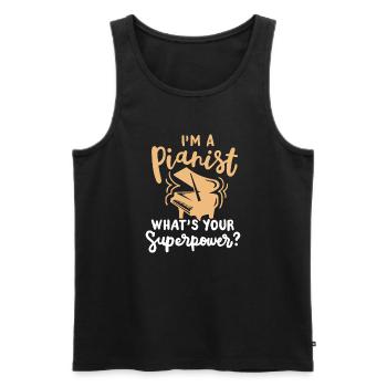 Pianist Klavierspieler - Männer Premium Bio Tank Top - Schwarz - Vorne - Michal (187cm)