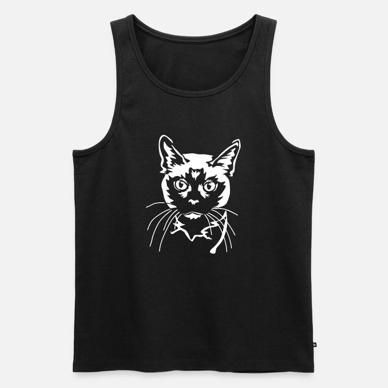 Siamkatze "Black Edition" - Männer Premium Bio Tank Top - Schwarz