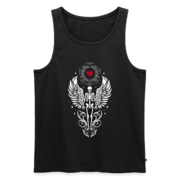 Skeleton with Wings - Anti Valentines Day - Men's Premium Organic Tank Top - black - Front - Michal (187cm)