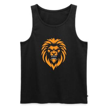 Angry Lion - Men's Premium Organic Tank Top - black - Front - AI Model Male 178 light (178cm)