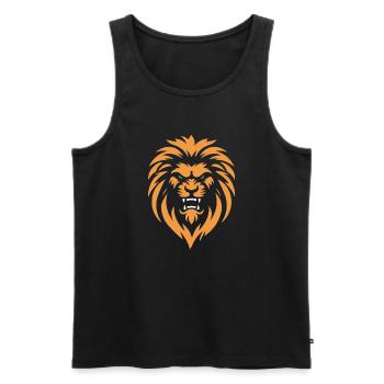 Angry Lion - Men's Premium Organic Tank Top - black - Front - AI Model Male 178 light (178cm)