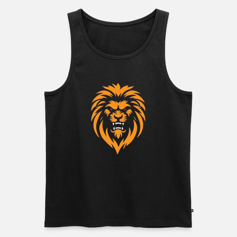 Wütender Löwe - Männer Premium Bio Tank Top - Schwarz