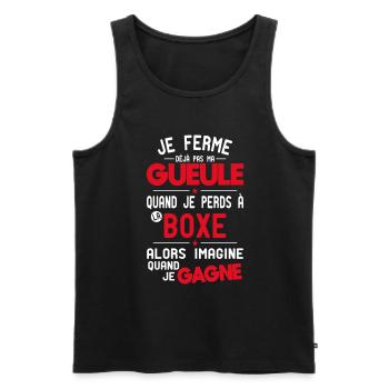 Ich halte nicht den Mund, wenn ich im Boxen verliere. - Männer Premium Bio Tank Top - Schwarz - Vorne - Michal (187cm)
