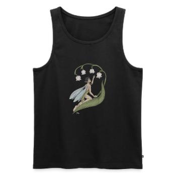 Pixie mit Maiglöckchen - Männer Premium Bio Tank Top - Schwarz - Vorne - AI Model Male 178 light (178cm)