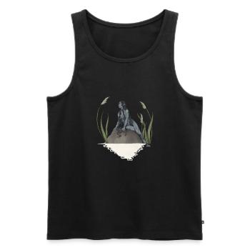 Nymphe in einem Teich - Männer Premium Bio Tank Top - Schwarz - Vorne - AI Model Male 178 light (178cm)