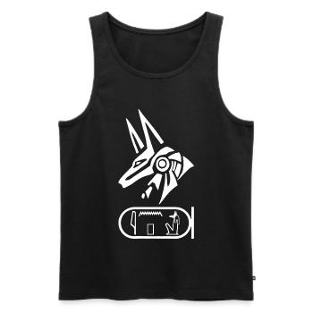 Egyptian god Anubis (white) - Men's Premium Organic Tank Top - black - Front - Michal (187cm)