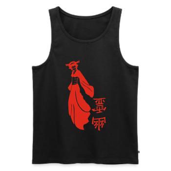 Red Japanese Ghost - Men's Premium Organic Tank Top - black - Front - Michal (187cm)