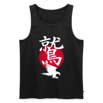 Weißer Adler und Rote Sonne - Männer Premium Bio Tank Top - Schwarz - Vorne - AI Model Male 178 light (178cm)
