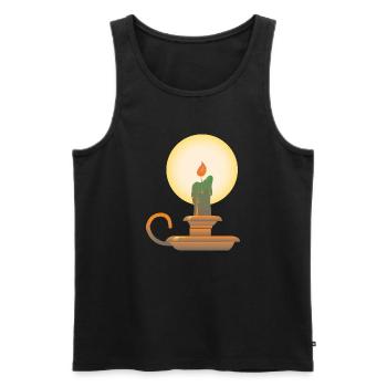 Candlestick | candlestick public Domain graphic - Men's Premium Organic Tank Top - black - Front - AI Model Male 178 light (178cm)