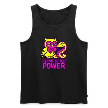 Hypno Glitch Owl and Snake - Männer Premium Bio Tank Top - Schwarz - Vorne - Michal (187cm)