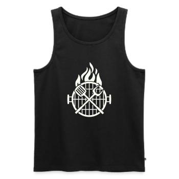 grill_grillzange- - Débardeur bio Premium Homme - noir - Devant - Michal (187cm)
