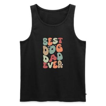 Best dog dad ever Vintage - Männer Premium Bio Tank Top - Schwarz - Vorne - Michal (187cm)