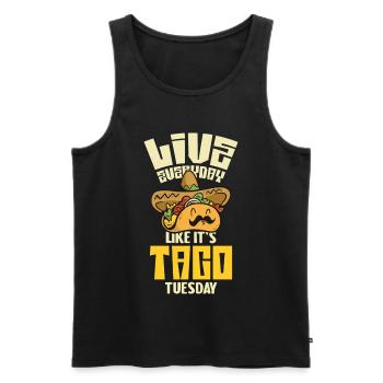Live like Taco Tuesday - Men's Premium Organic Tank Top - black - Front - AI Model Male 178 light (178cm)