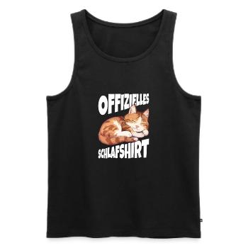 Chemise de nuit officielle chat - Débardeur bio Premium Homme - noir - Devant - AI Model Male 178 light (178cm)