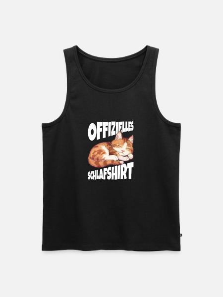Offizielles Schlafshirt Katze - Männer Premium Bio Tank Top - Schwarz