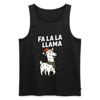 Fa La La Llama Noël en famille - Débardeur bio Premium Homme - noir - Devant - Michal (187cm)