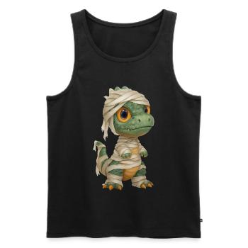 Dino Mummy Costume Halloween - Men's Premium Organic Tank Top - black - Front - Michal (187cm)