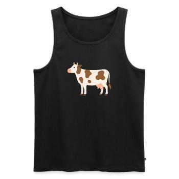 Pastel Cow with Brown Spots - Men's Premium Organic Tank Top - black - Front - AI Model Male 178 light (178cm)