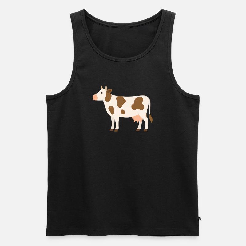 Pastellkuh mit braunen Flecken - Männer Premium Bio Tank Top - Schwarz