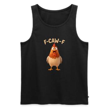 F-CAW-F Huhn - Lustiges Wortspiel - Chicken Meme - Männer Premium Bio Tank Top - Schwarz - Vorne - AI Model Male 178 light (178cm)
