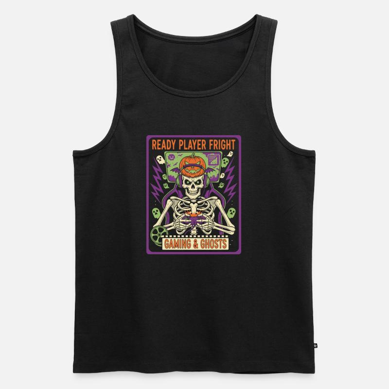 Gaming & Ghosts Skeleton - Männer Premium Bio Tank Top - Schwarz