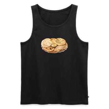 internationale Fladenbrotplatte - Männer Premium Bio Tank Top - Schwarz - Vorne - AI Model Male 178 light (178cm)