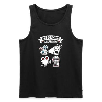 My Popcorn Is Screaming Horror Fan - Men's Premium Organic Tank Top - black - Front - AI Model Male 178 light (178cm)