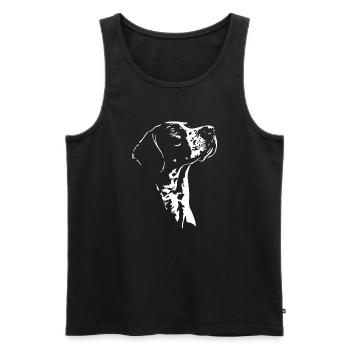 Chiens de chasse à silhouette pointer anglais Wilsigns - Débardeur bio Premium Homme - noir - Devant - Michal (187cm)